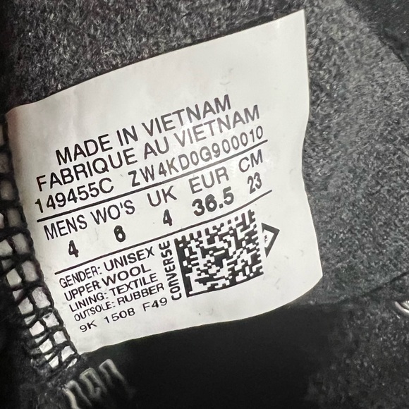 EUC Converse Chuck Taylor High-Top Woolrich BLUE Plaid Size 4 - Boys/Mens/Unisex - Picture 7 of 7